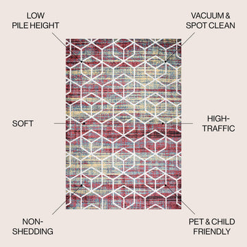 Tumbling Blocks Modern Geometric Area Rug 2